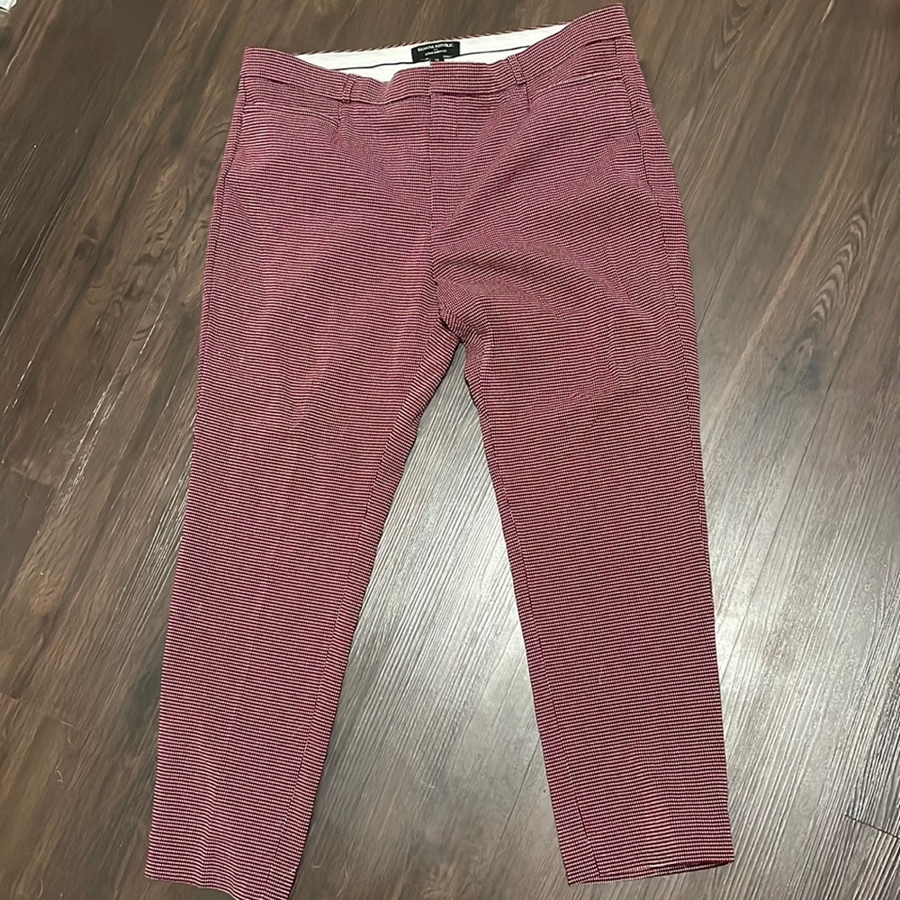 Banana Republic Sloan Curvy fit burgundy dot ankle pants size 14
